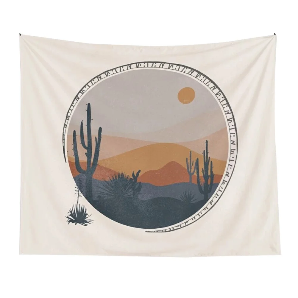 Sun Moon Abstract Mountains  Sunset Tapestry Wall Hanging Art Living Room  Room Home Decor Tablecloth Tapestries95x73CM