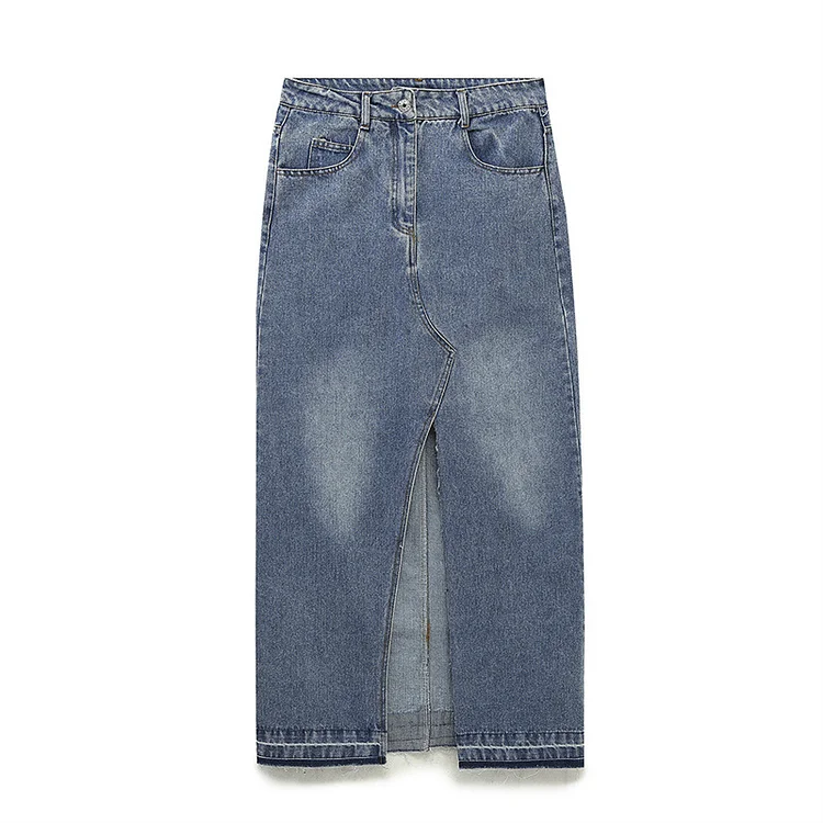 Fashion Casual Denim Slit Skirt