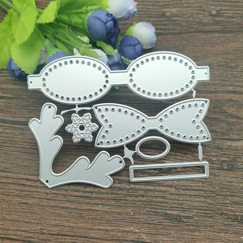 Christmas bow lace card Metal Cutting Dies Stencils For DIY Scrapbooking Decorative Embossing Handcraft Die Cutting Template