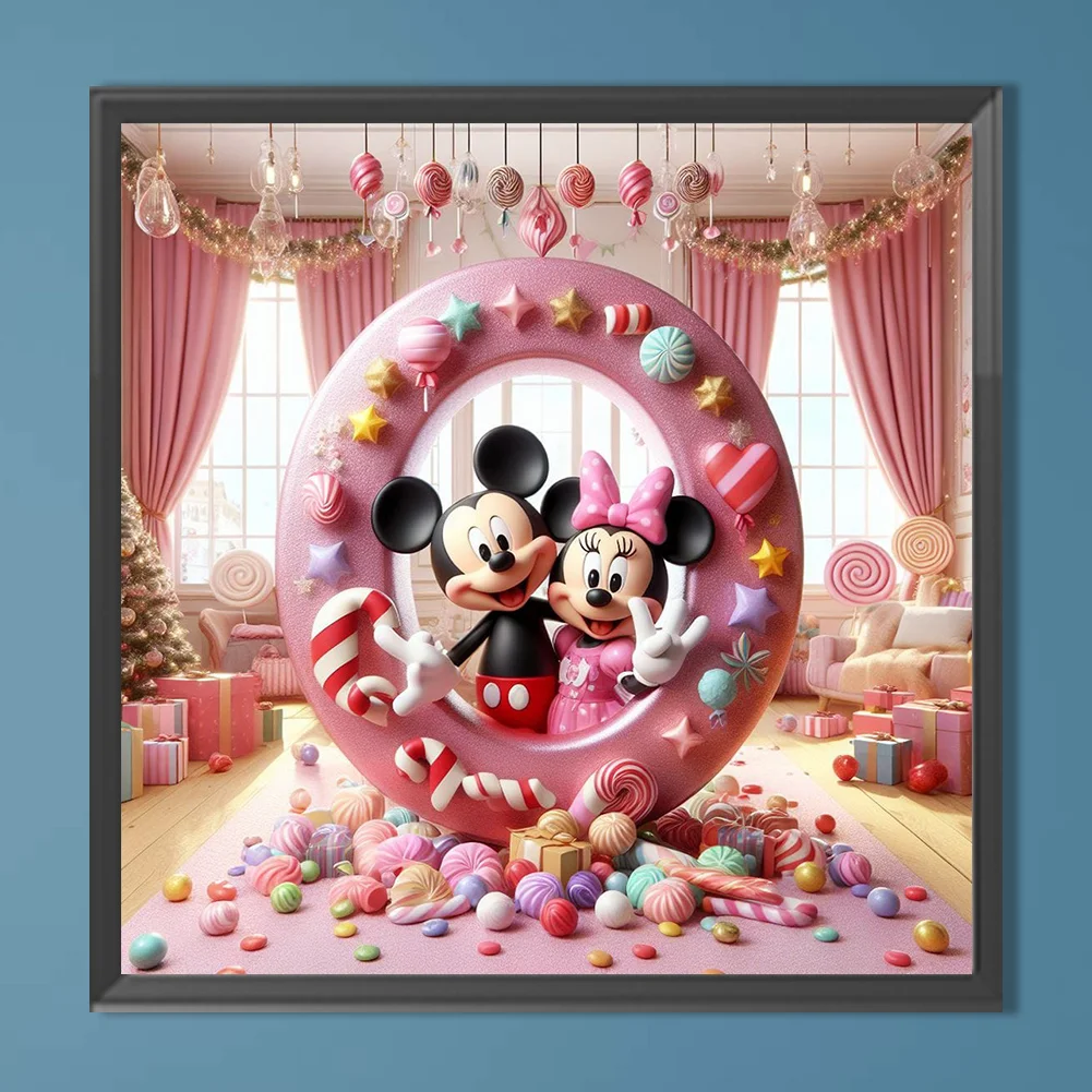 Full Round Diamond Painting 40*40cm - Mickey Minnie Alphabet