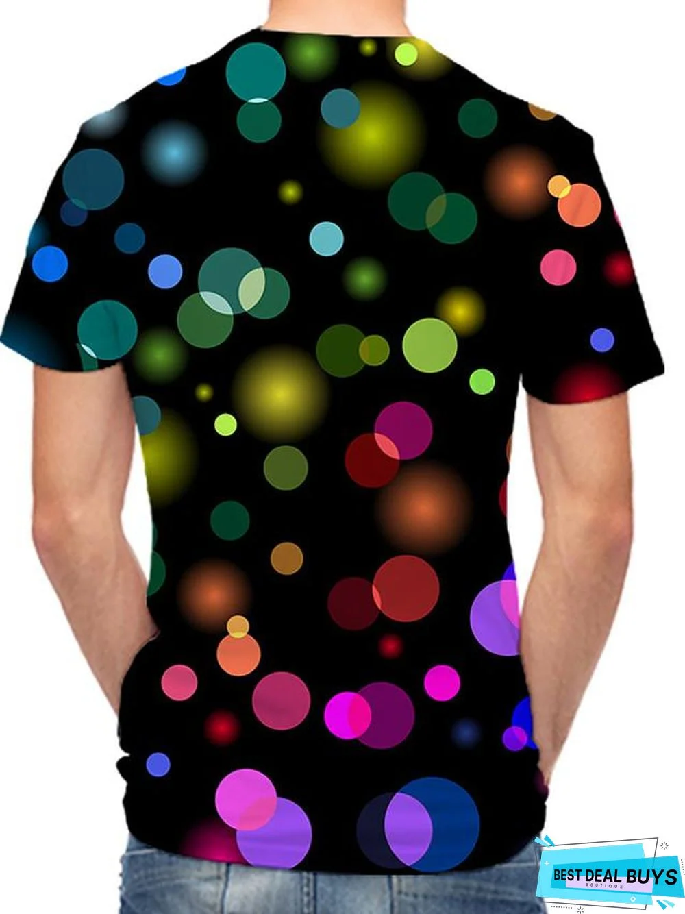 Men's 3D Graphic Print T-Shirt Daily Round Neck Black / Short Sleeve