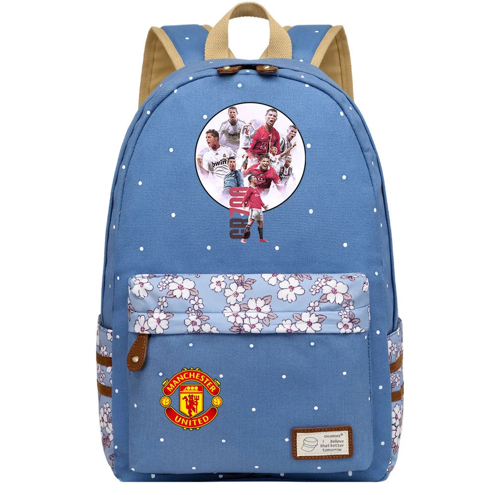 Buzzdaisy Cristiano Ronaldo Backpack - Stylish & Spacious Schoolbag with Double Side Pockets for Leisure Travel