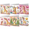 6Pcs girafe-bricolage carte de voeux