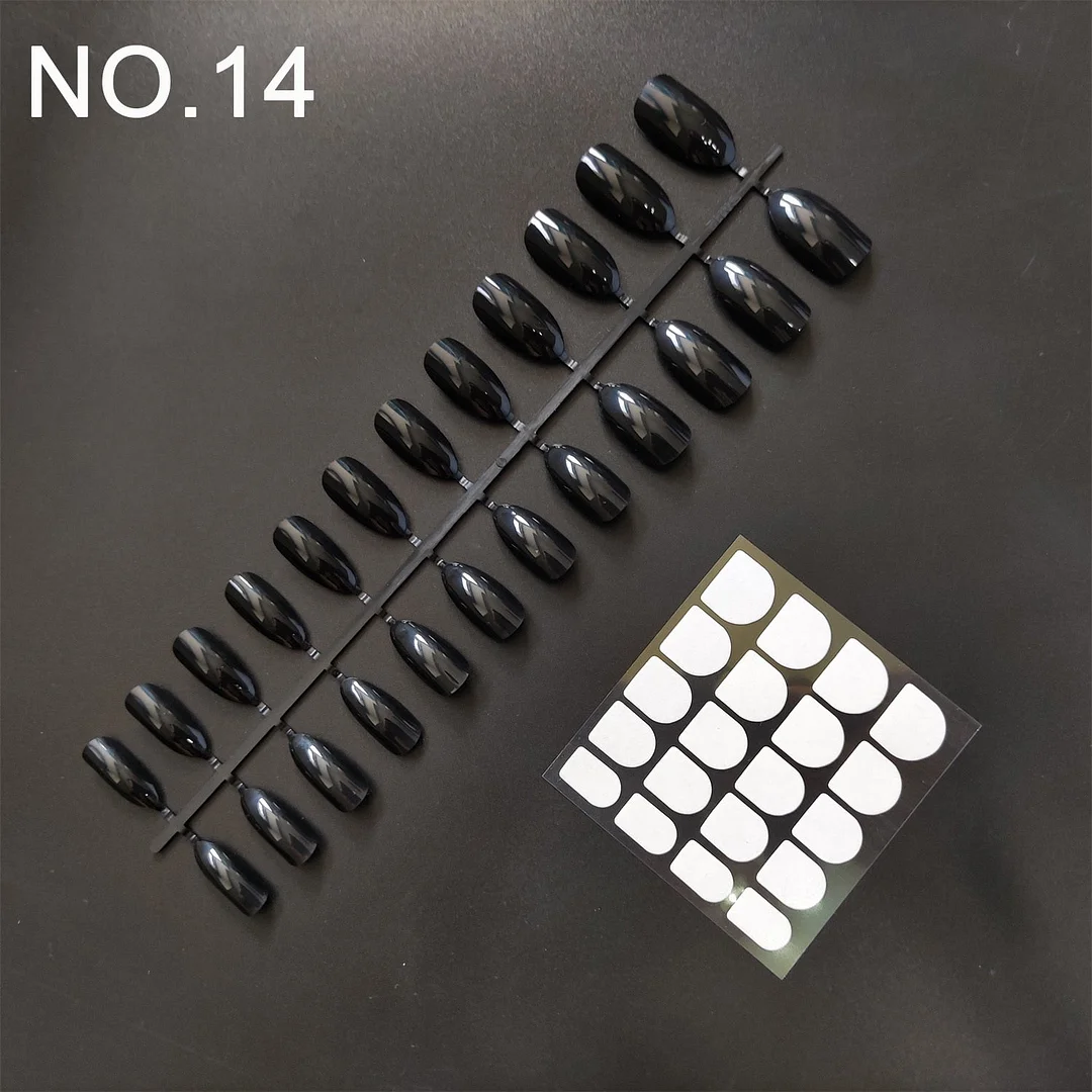 1 Set, 24 Pieces With Nail Adhesive Almond Shape False Nail Tips 20 Popular Colors Optional Full Cover Press On Nail-Nail Inspo