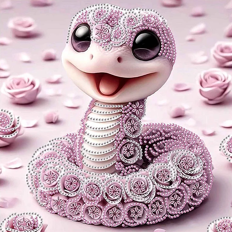 Funny Pink Snake 30*30cm (Canvas) Special Shaped Drill Diamond Painting gbfke