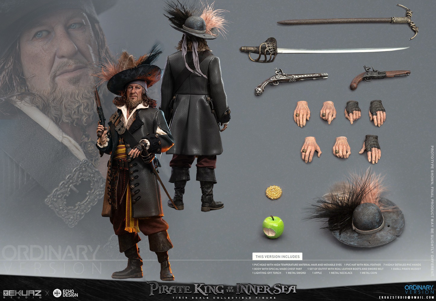 EKUAZ STUDIO x ECHO DESIGN - 1/6 Pirate king of the inner sea EKS012R & EKS012D Action Figure-