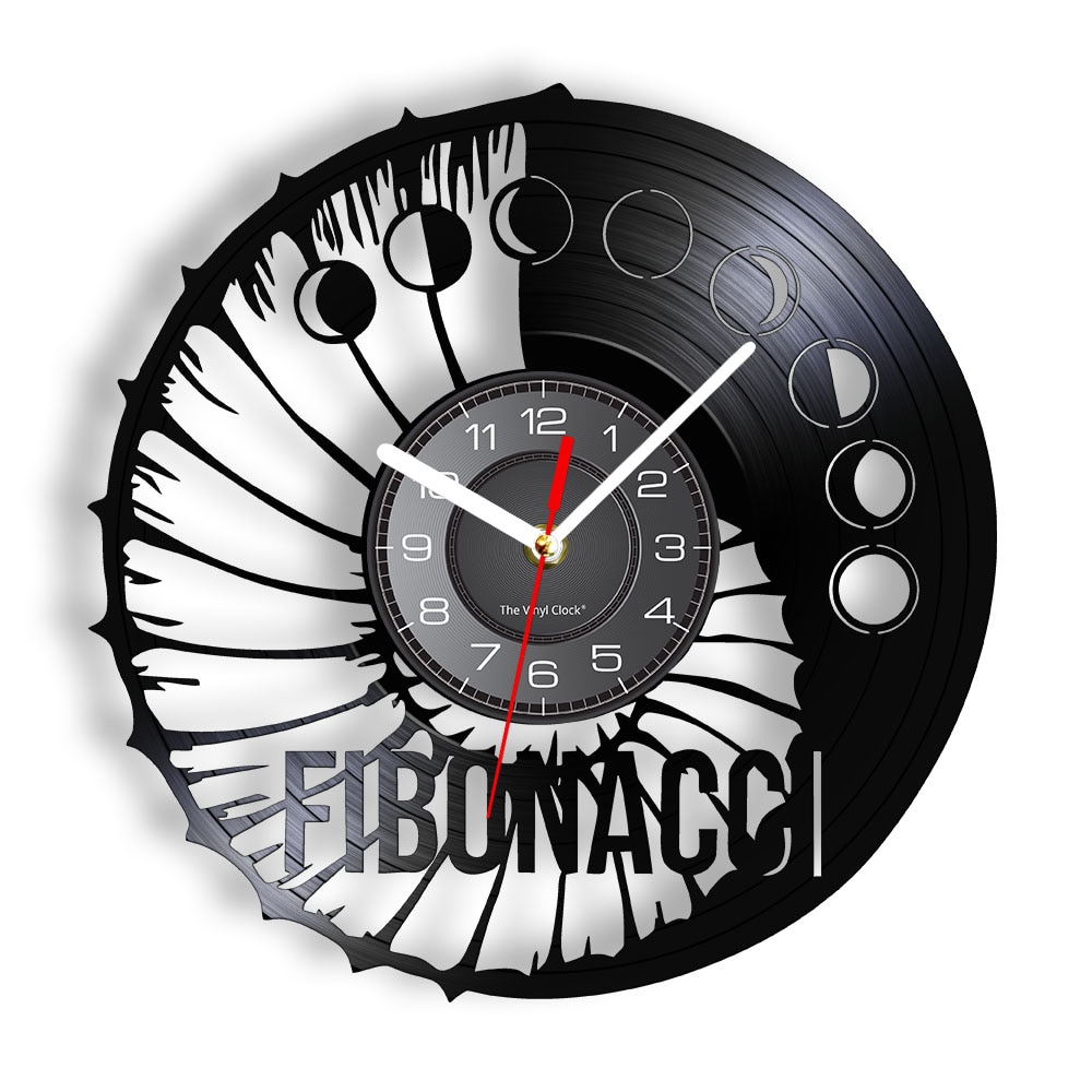 

Fibonacci Spiral - Vinyl Record Wall Clock - Without LED, 501 Original