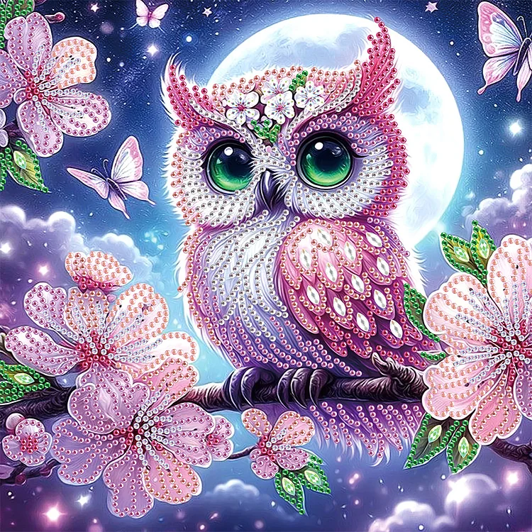 Owl 30*30cm (Canvas) Special Shaped Drill Diamond Painting gbfke