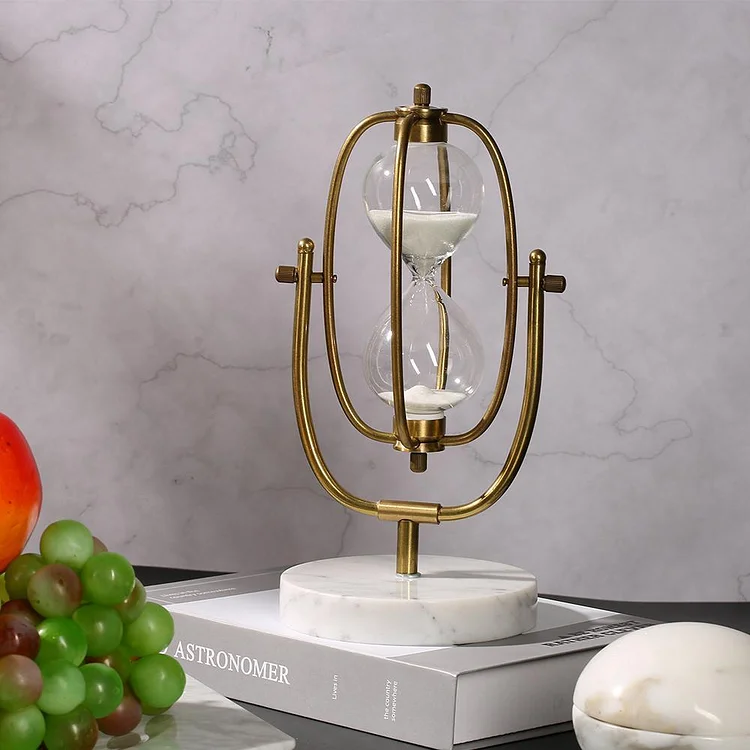 Modren Marble Hourglass Decorative Sand Hourglass Timer White - Appledas