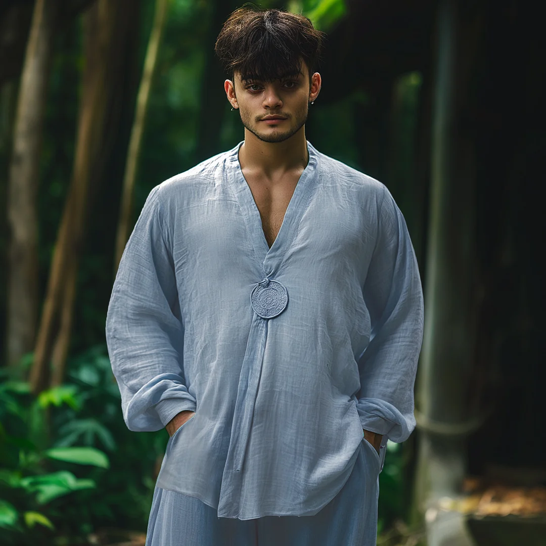 Men's Ethnic Linen Shirt-inspireuse