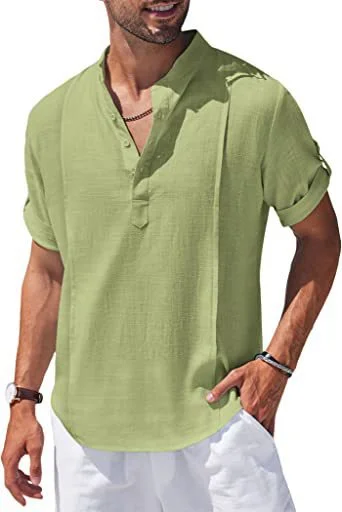 Men's linen henley shirt