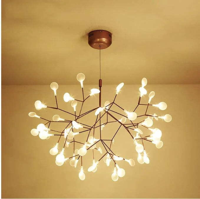 Firefly Tree Branch Modern led Chandelier Acrylic Leaf Chandeliers Ceiling lamp for Bedroom Art Decorative hanging light fixture