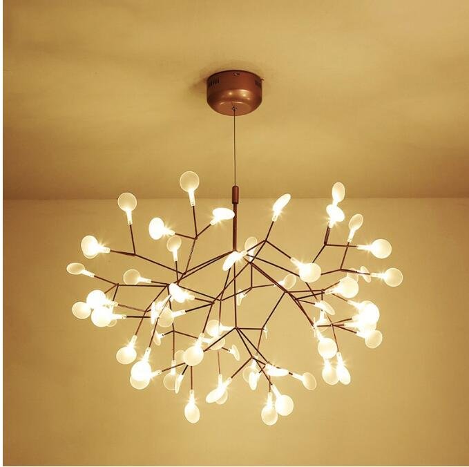 Firefly Tree Branch Modern led Chandelier Acrylic Leaf Chandeliers Ceiling lamp for Bedroom Art Decorative hanging light fixture