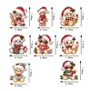 8Pcs DIY Christmas Bears Diamond Painting Hanging Pendant