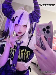 [Wetrose] In Stock La+ Darknesss Hololive JP Vtuber Laplus ラプラス・ダークネス Cosplay Costume Jirai Kei Wig Full Set