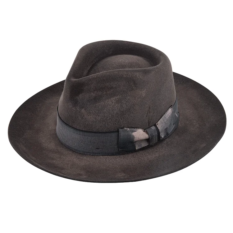 Hats Vintage Fedora Firm Wool Felt Panama Hat Lining Distressed/Burned Handmade N