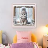 Kitten By Window-11CT Stamped Cross Stitch 40*40cm/15.75*15.75in tapestrymarket
