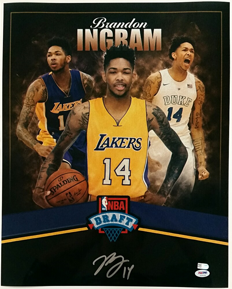 BRANDON INGRAM Signed Lakers 16x20 Metallic Photo Poster painting PSA/DNA COA RookieGraph Auto