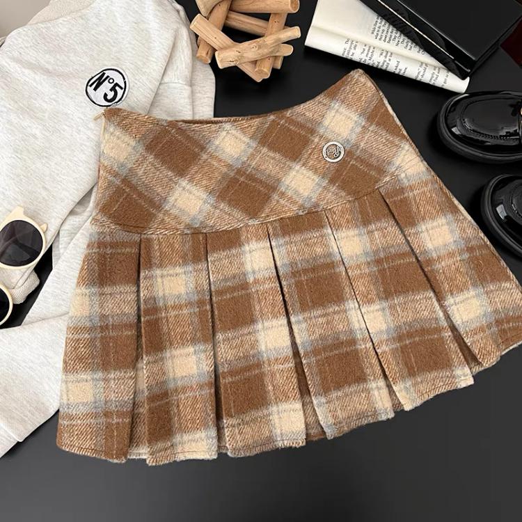 Lindacameron Plaid Mini Skirt – Vintage Kawaii Korean Fashion for Autumn Winter  