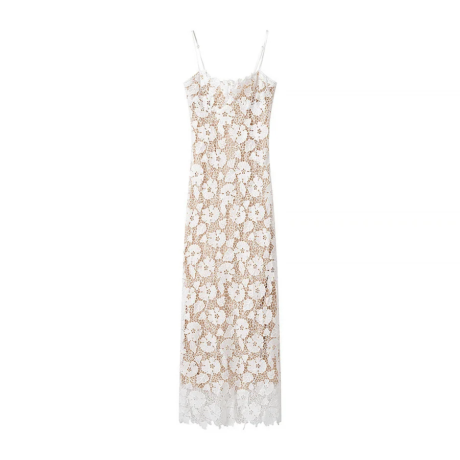 Nigikala Nigikala New Women's Lace Strap Open-Fork Sling Dress