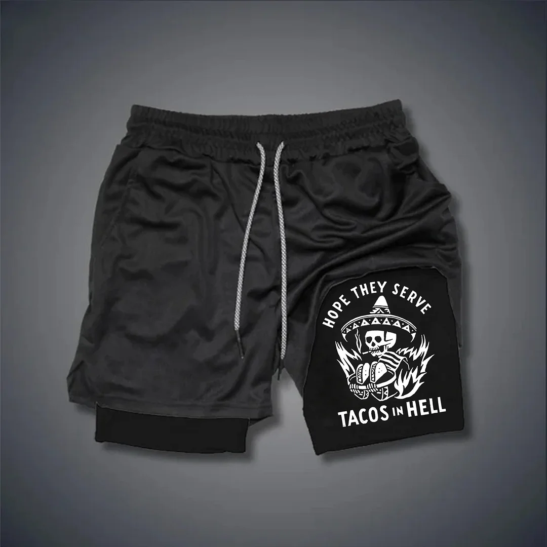 Hope They Serve Tacos In Hell Print Men's Shorts -  