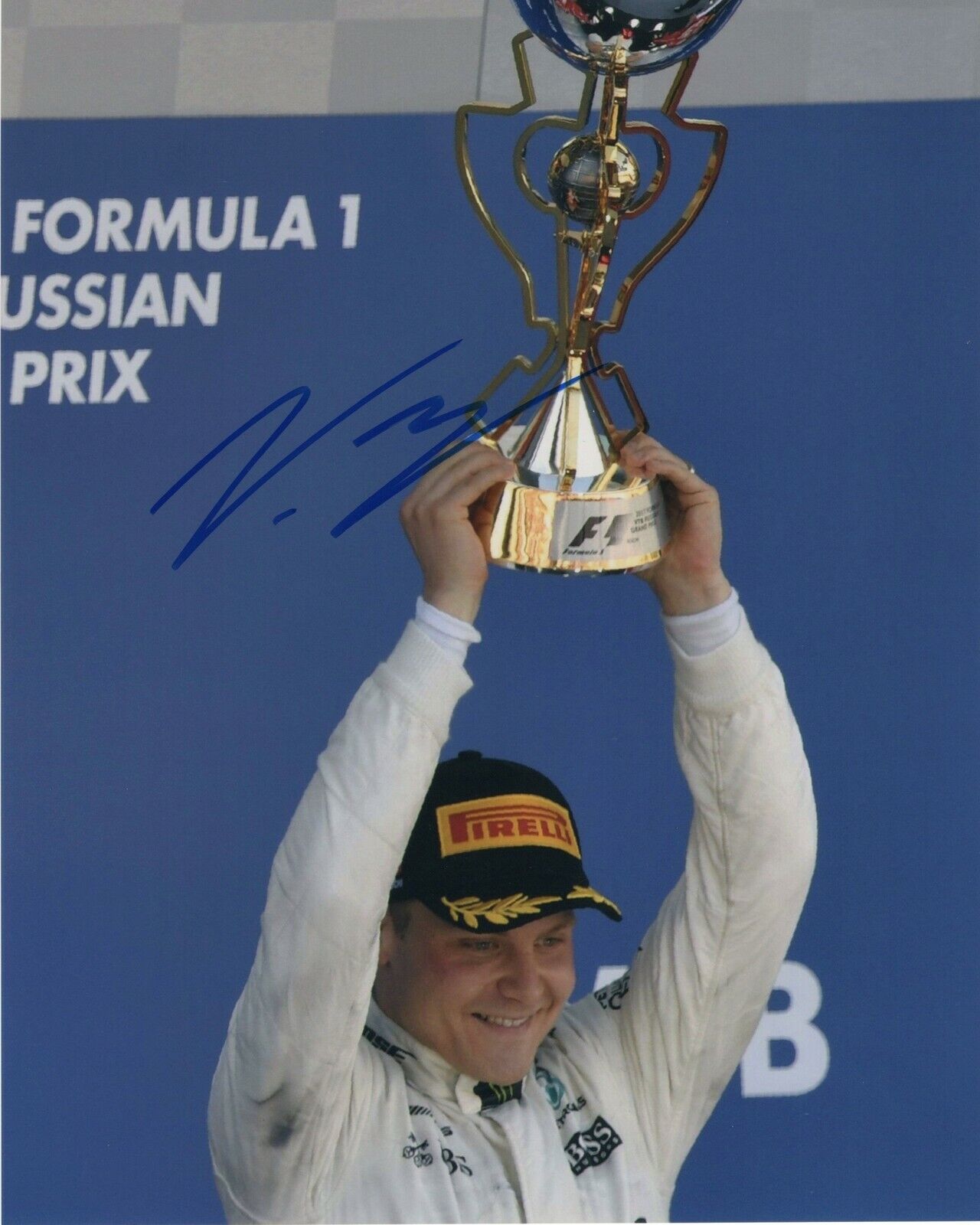 VALTTERI BOTTAS SIGNED MERCEDES F1 RACING 8X10 Photo Poster painting PROOF #2