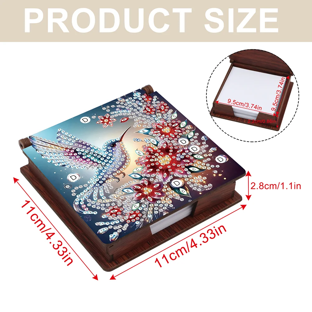 DIY Flower Hummingbird Diamond Painting Note Box Paper 160 Sheets of Paper for DIY Art Craft