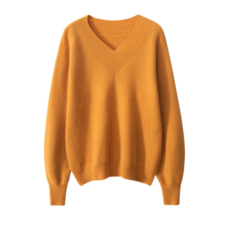 Charming V Neck Cashmere Sweater For Women REAL SILK LIFE