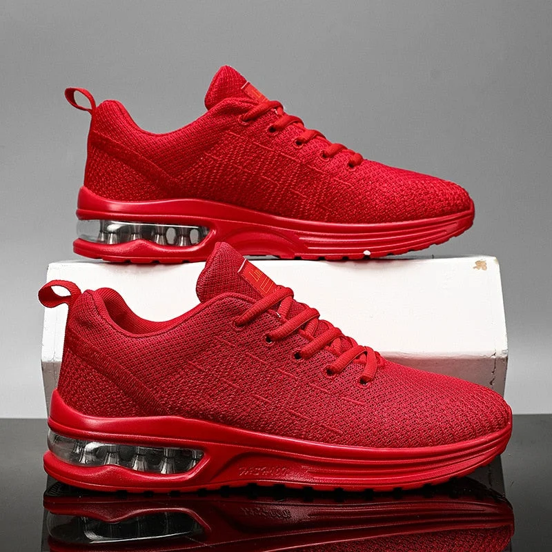 Men's Sneakers Fashion Knitted Sports Shoes for Men Air Comfy Breathable Running Shoes Wear-Resistant Yellow Sneakers