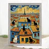 Van Gogh Cat-11CT Stamped Cross Stitch 40*55cm/15.75*21.65in