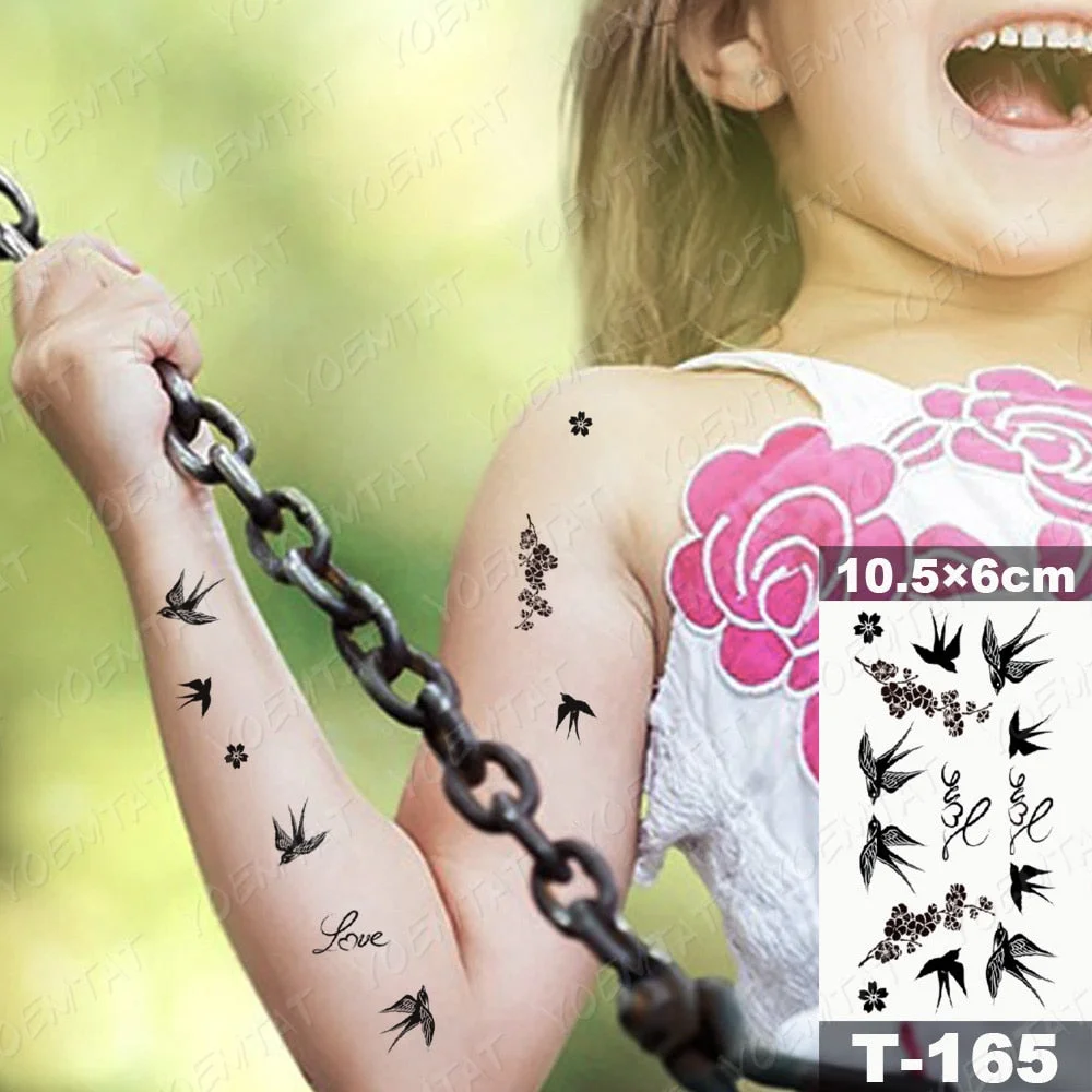Waterproof Temporary Tattoo Sticker Moth Butterfly Wolf Snake Deer Panda Animal Flash Tatto Women Men Kids Body Art Fake Tattoos