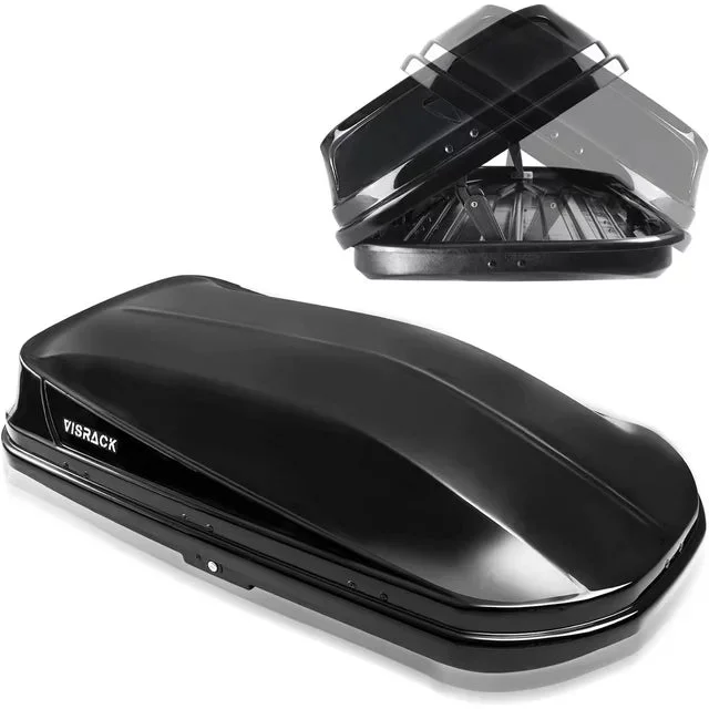 Black Cargo Box, Hard Shell ABS Roof Cargo Carrier with Security Key, 56"x 30"x 13.7", 12 Cubic Feet