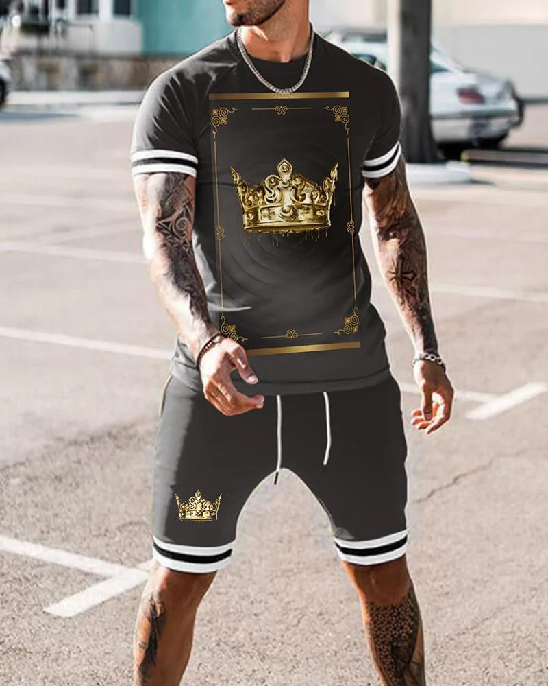 Men's  Crown Poker Floral Shorts Suit