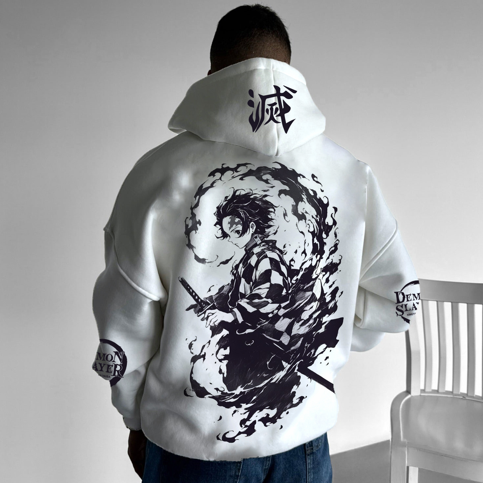 Unisex Anime Logo Print Casual Oversized Hoodie