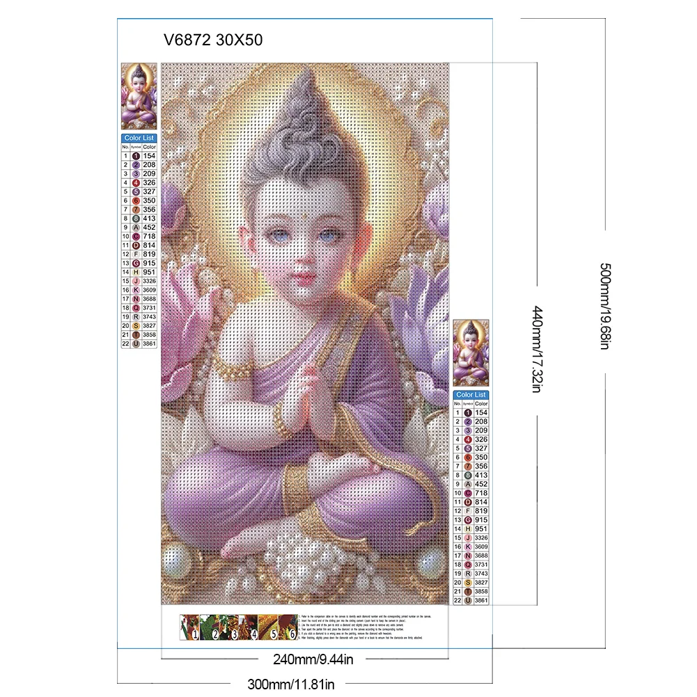 Full Round Diamond Painting 30*50cm - Buddha Art