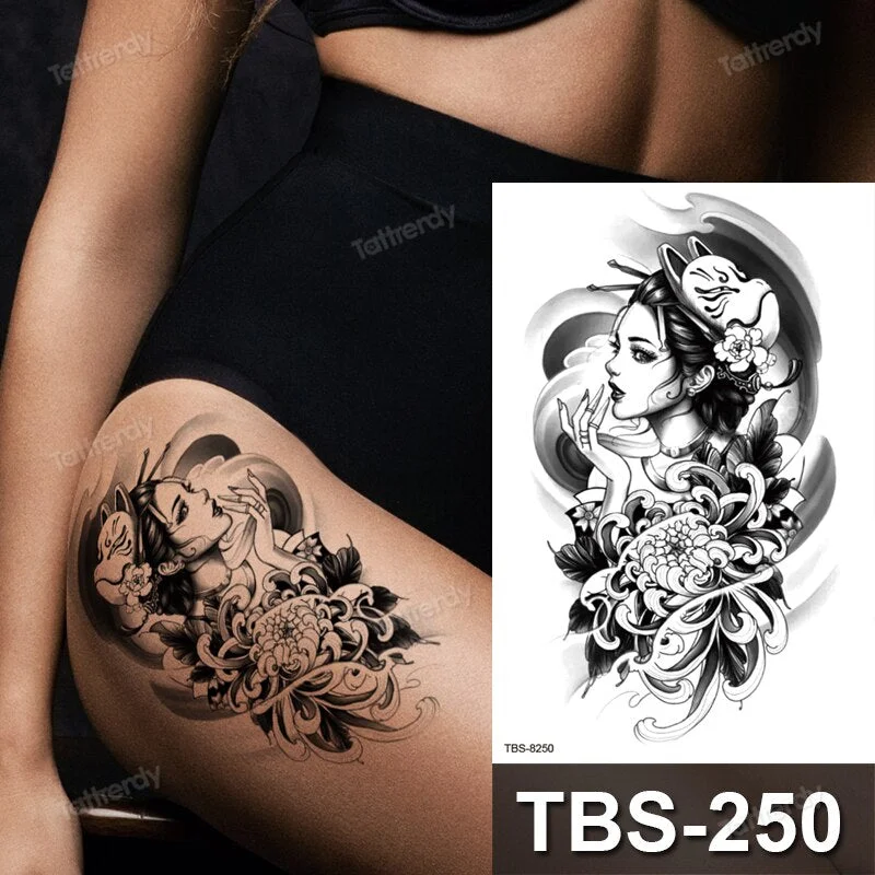 dragon wing snake temporary tattoo sticker waterproof black henna anime body art tattoo fake water transfer decal sexy for women