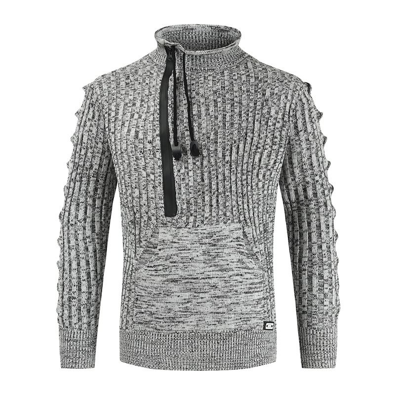 Men's Long Sleeve Drawstring Turtleneck Sweater