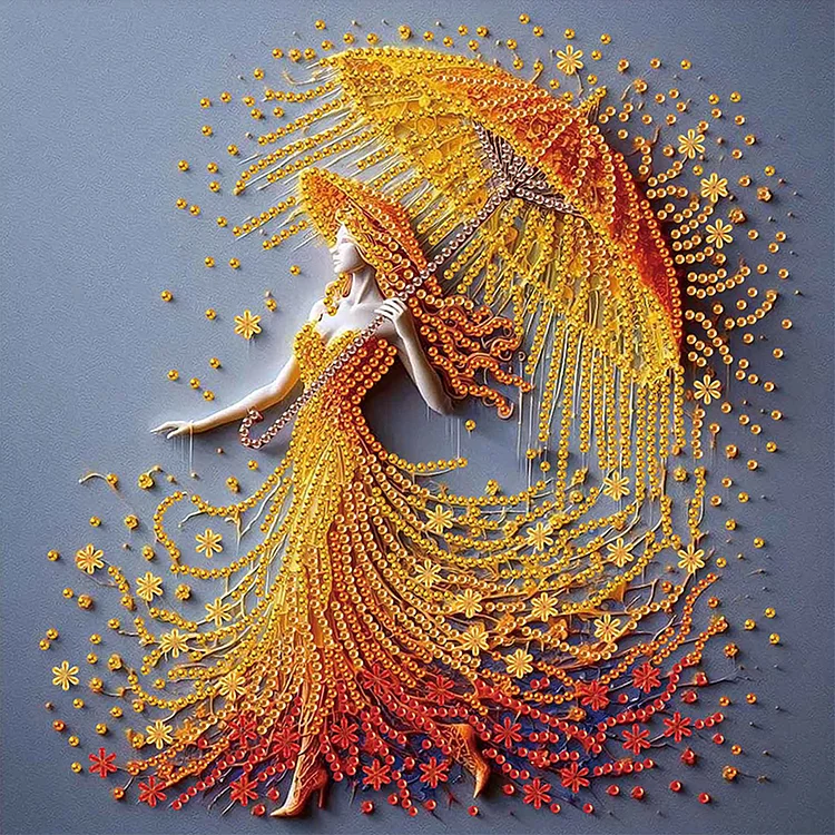 Umbrella Beauty - Partial Drill - Special Diamond Painting(30*30cm)