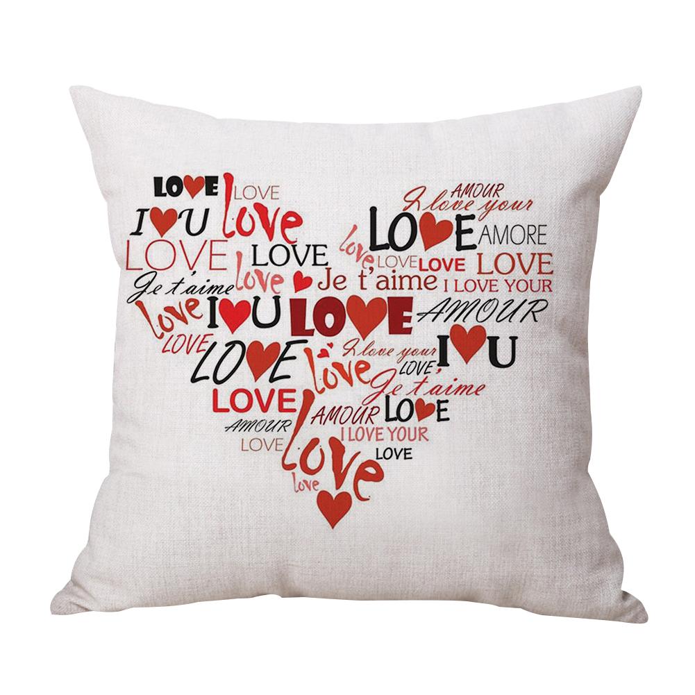 

Linen Cushion Cover Throw Waist Pillow Case Sofa Home Decor Valentines Day, 501 Original