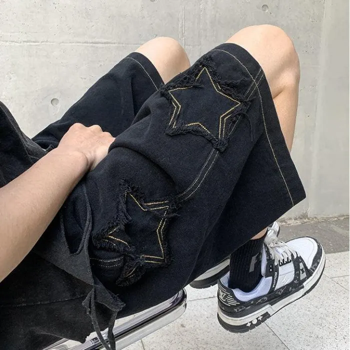 Brownm Star Embroidered Shorts