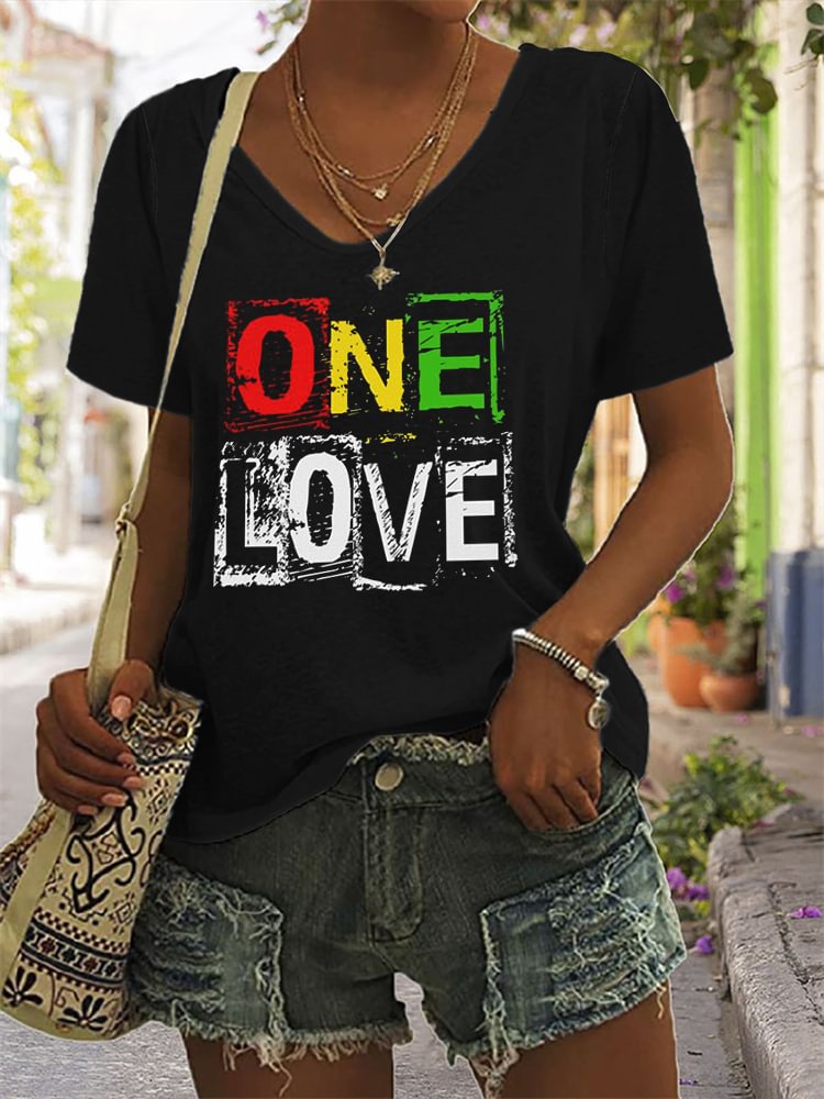 Tiboyz Black Pride One Love V Neck T Shirt