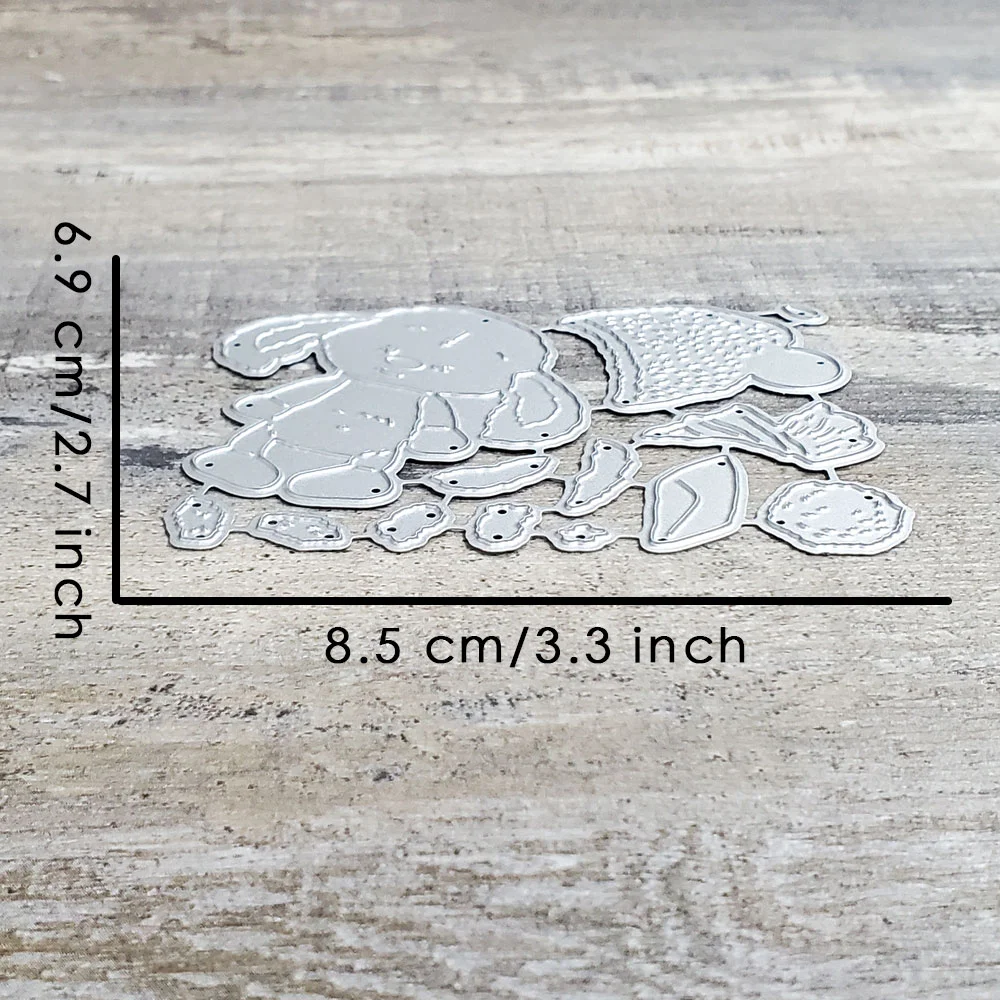 Oocharger Rabbit Winter Letter Christmas Metal Cutting Dies Scrapbooking Stencil Die Cuts Card Making DIY Craft Embossing New Dies