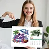 2027 New DIY Diamond Painting Wall Calendar Kit 12-Month Flip Calendar Design Home Decor