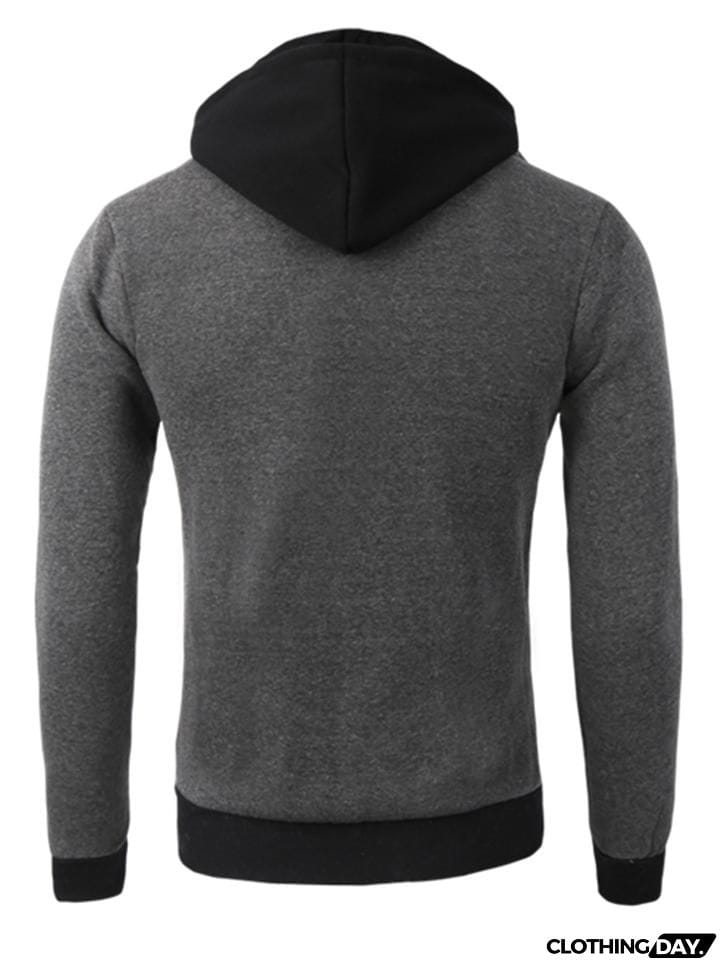 Ultra Warm Front Zip Up Collar Pocket Hooded Sweatshirt