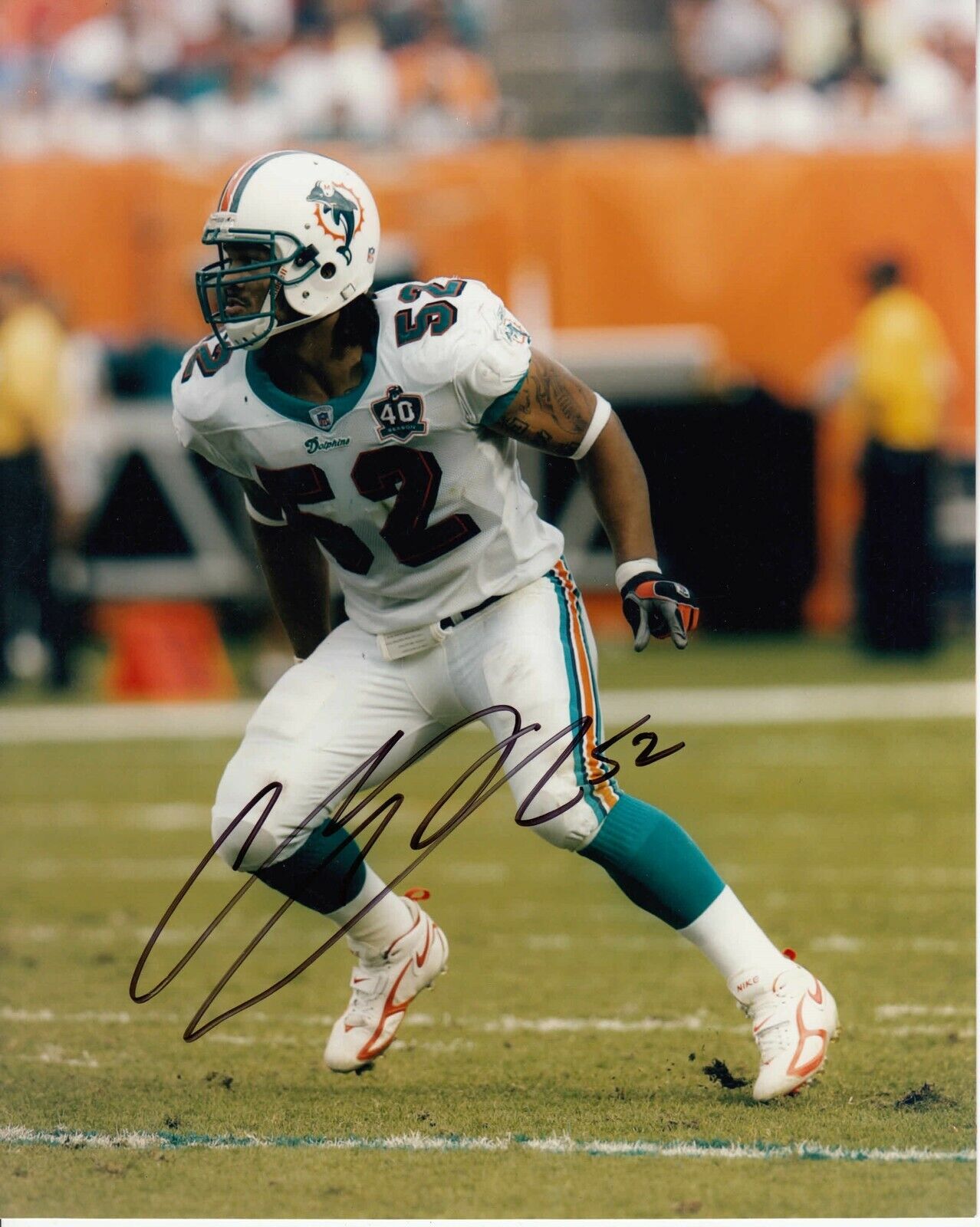 Channing Crowder #1 8x10 Signed Photo Poster painting w/ COA Miami Dolphins