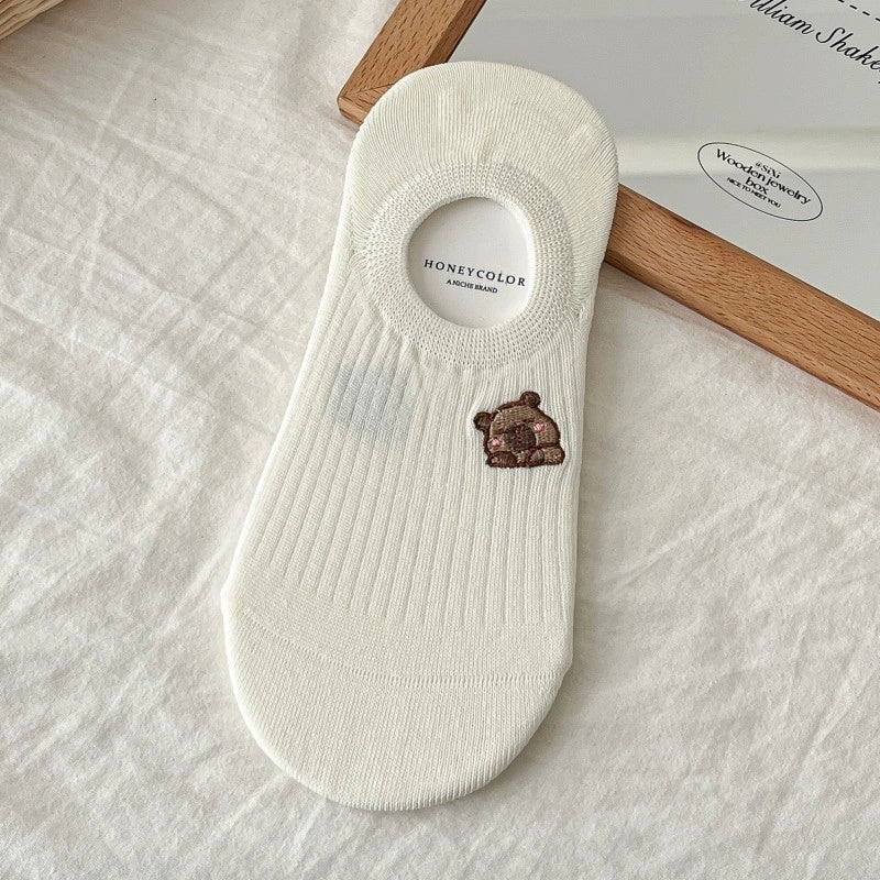 Socks Women’s Mid-tube Socks Cotton Socks Spring And Summer Sweat-absorbent Sports Cotton Socks White Women’s Socks Embroidered Kabibala Tide Socks