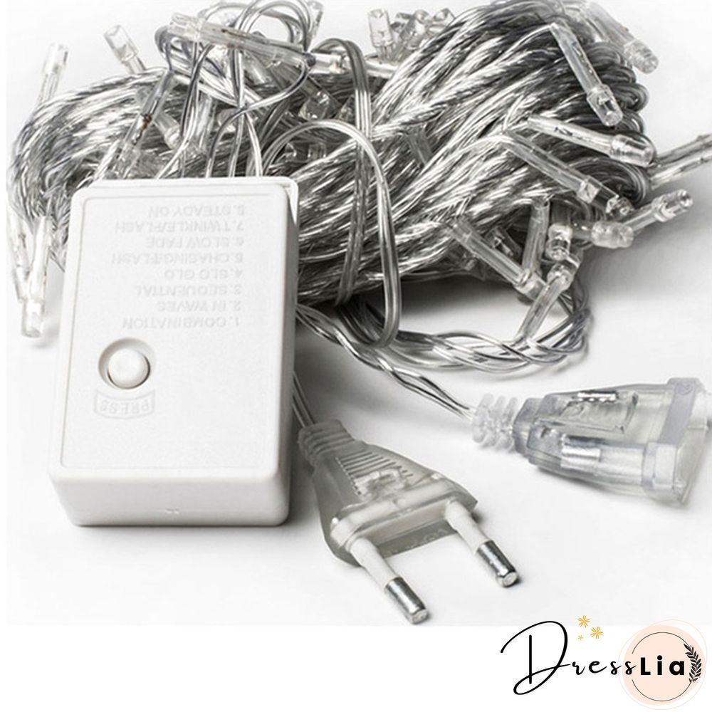 5M Christmas LED Curtain Icicle String Lights Droop 0.4-0.6m AC 110V/220V Garden Street Outdoor Decorative Holiday Light