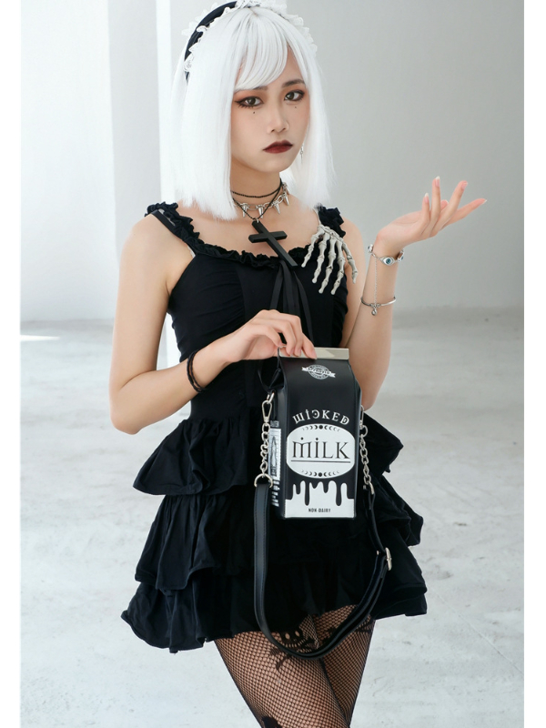 Punk Milk Box Chain Cross-body Bag