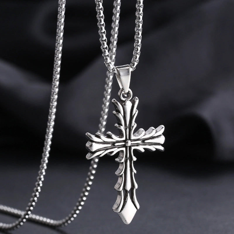 Retro Punk Cross Alloy Plating Men's Pendant Necklace4
