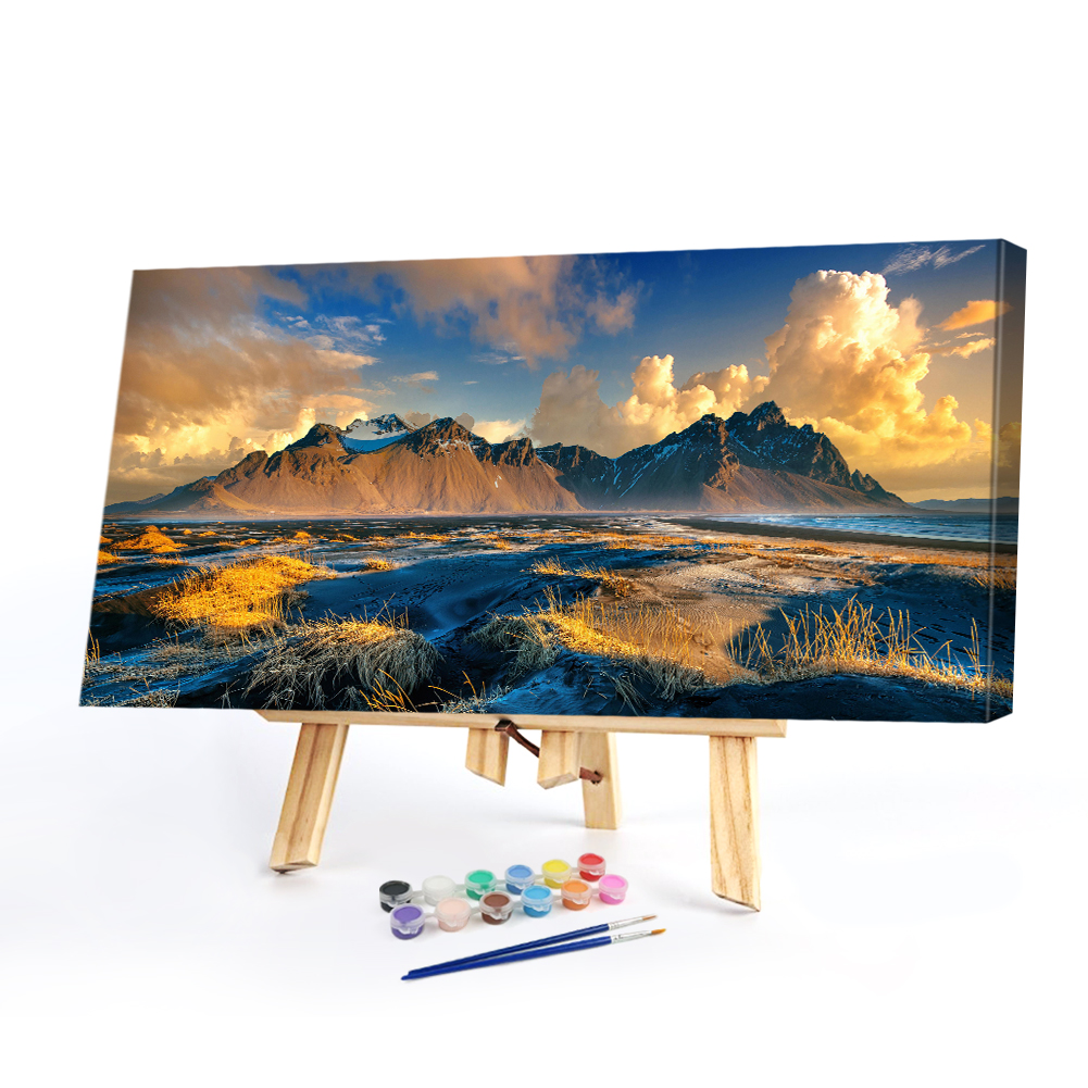 

80*40CM - Paint By Numbers - Mountain Landscape (Big Size), 501 Original